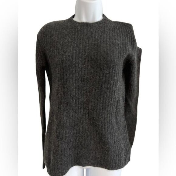 Pure Navy Brand Cashmere Dark Gray Single Cold Shoulder Sweater Size Small - Picture 1 of 9